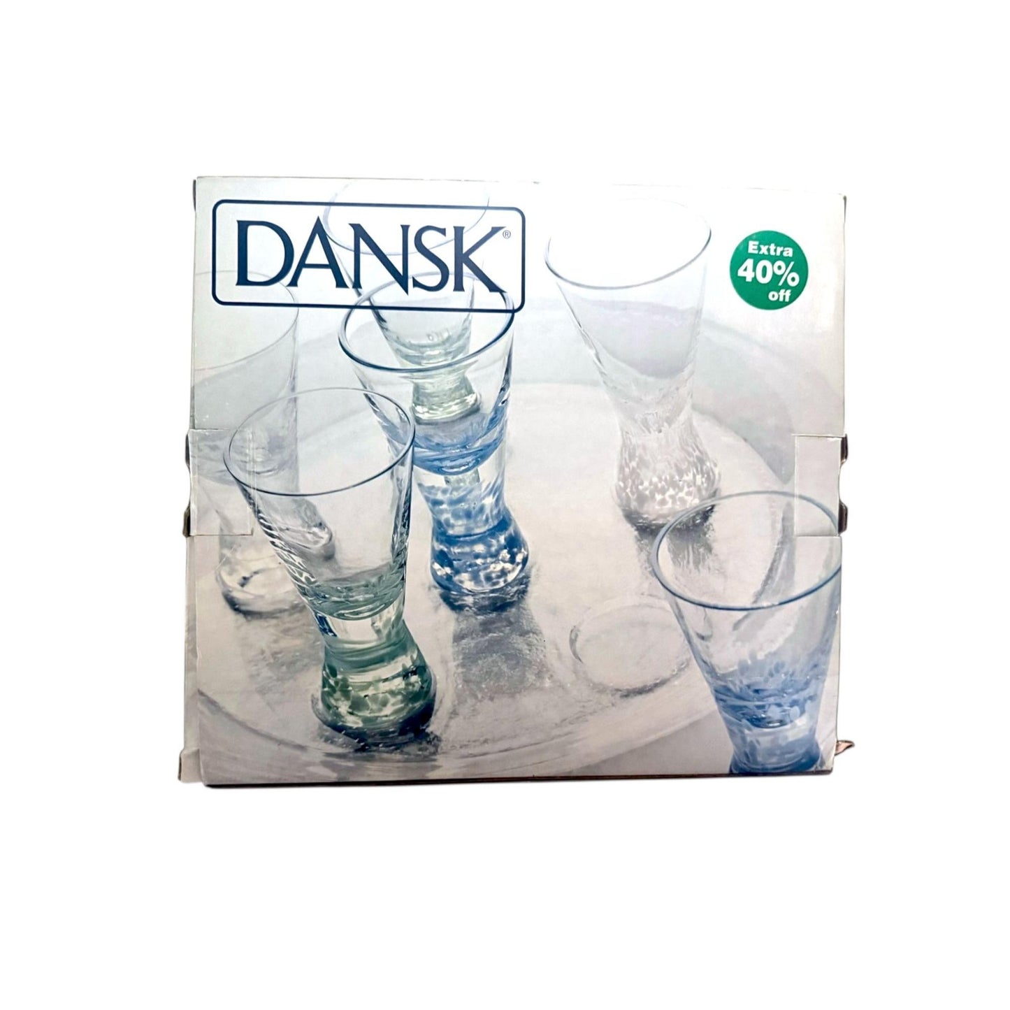 Dansk Mid-Century Modern Glass Cordial Set With Textured Serving Tray - 6 Glasses