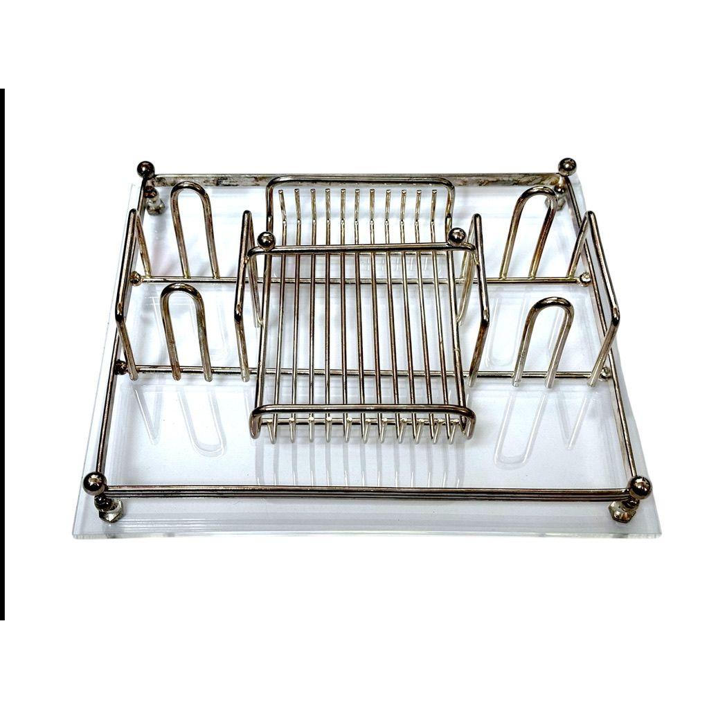 Towle Leonard Silver Plated Flatware Caddy Organizer 11" X 9.5" Elegant Tableware Holder