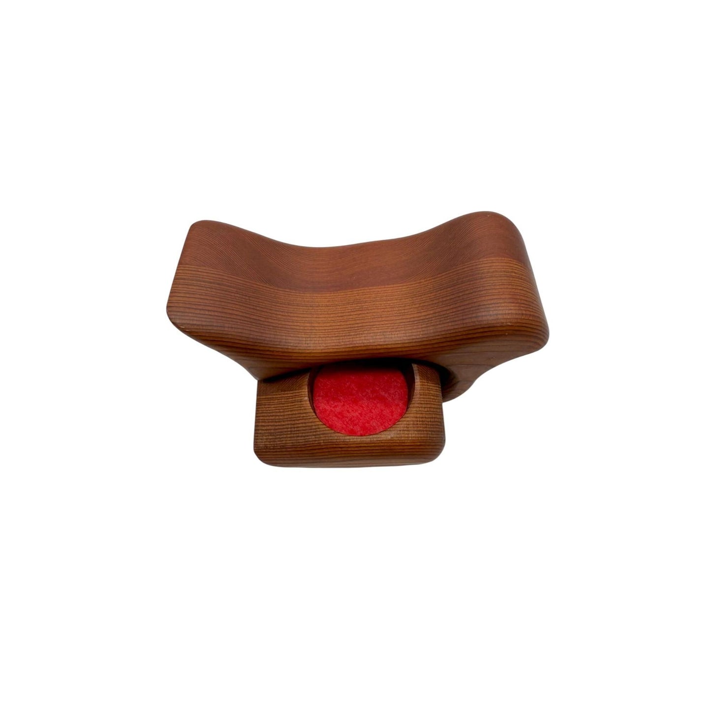 Vintage Handcrafted Redwood Bird Sculpture Puzzle Box