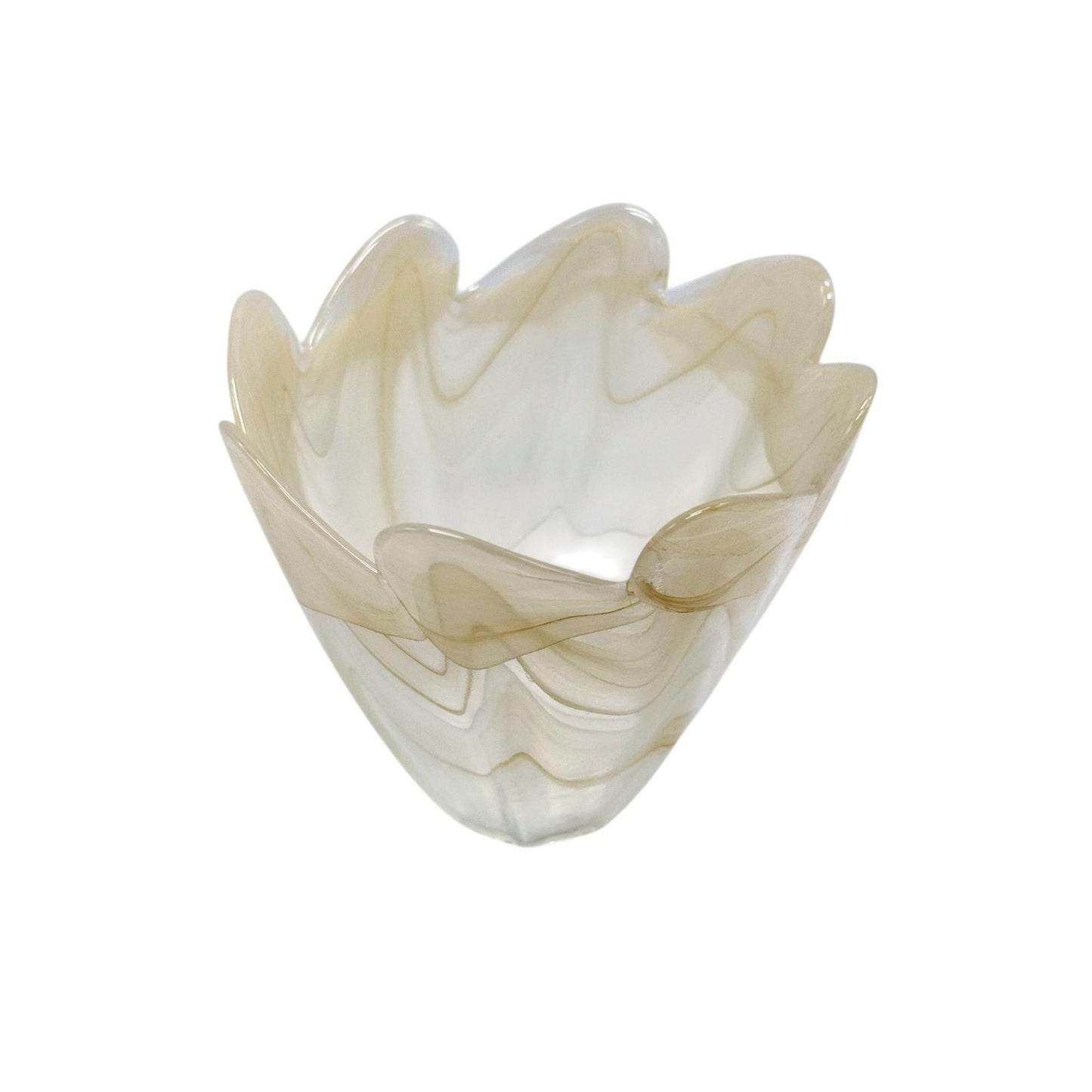 Murano Swirl Glass Vase, Lavorazione Arte Italy 4.5"