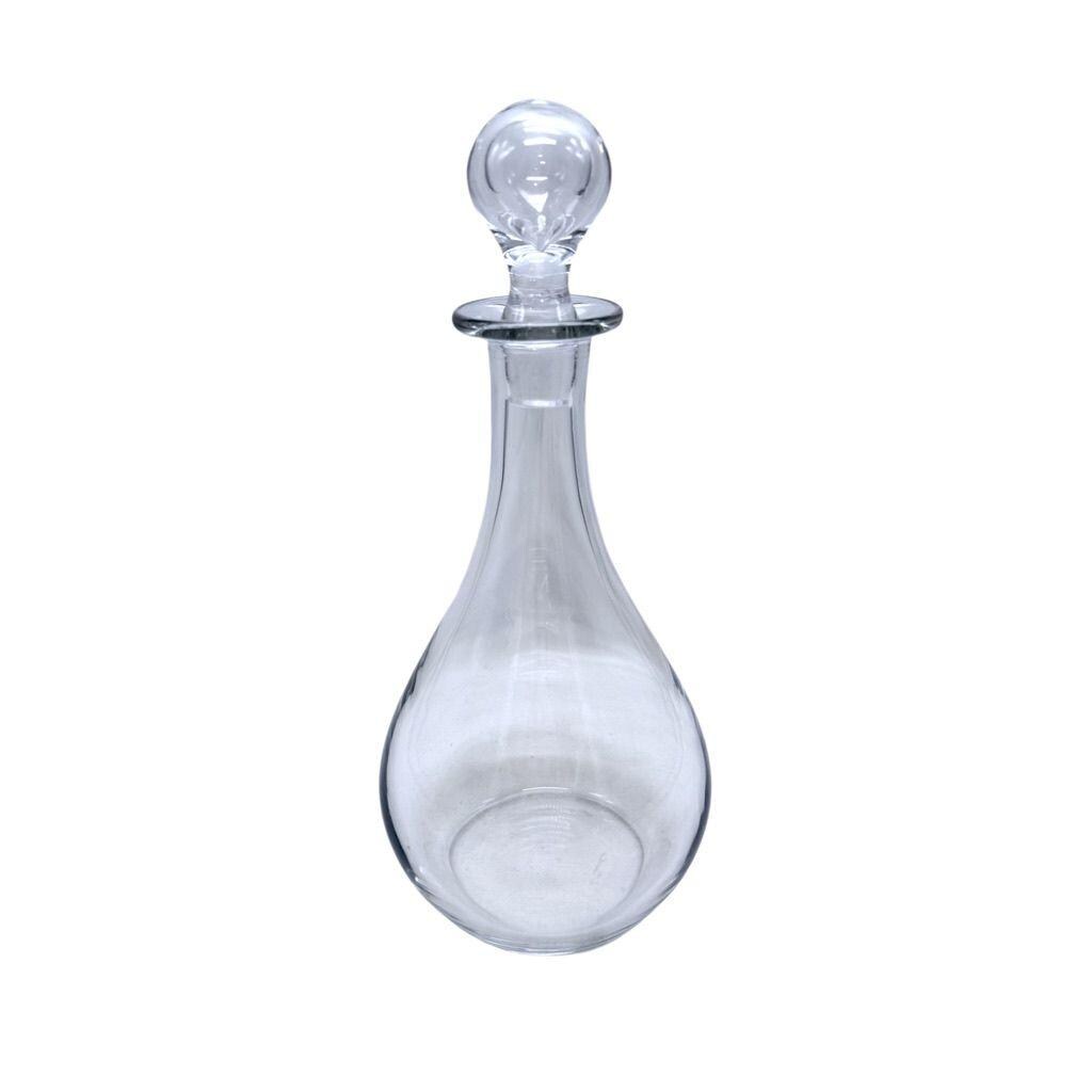 Val St Lambert Crystal Decanter With Stopper Elegant Handcrafted Clear Glass