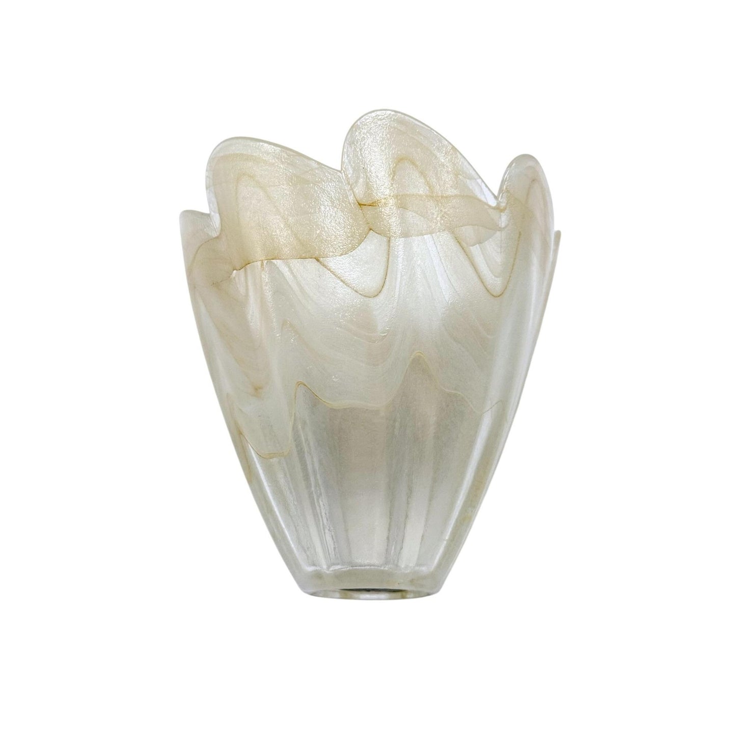 Murano Swirl Glass Vase, Lavorazione Arte Italy 4.5"