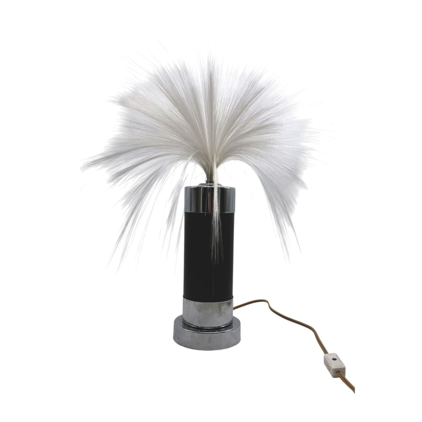 Vintage Fantasia Rotating Fiber Optic Table Lamp With Chrome Base