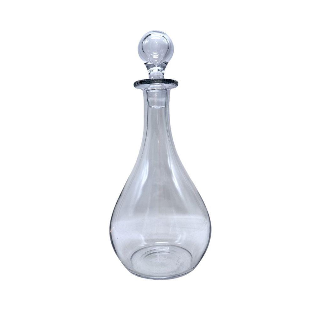 Val St Lambert Crystal Decanter With Stopper Elegant Handcrafted Clear Glass