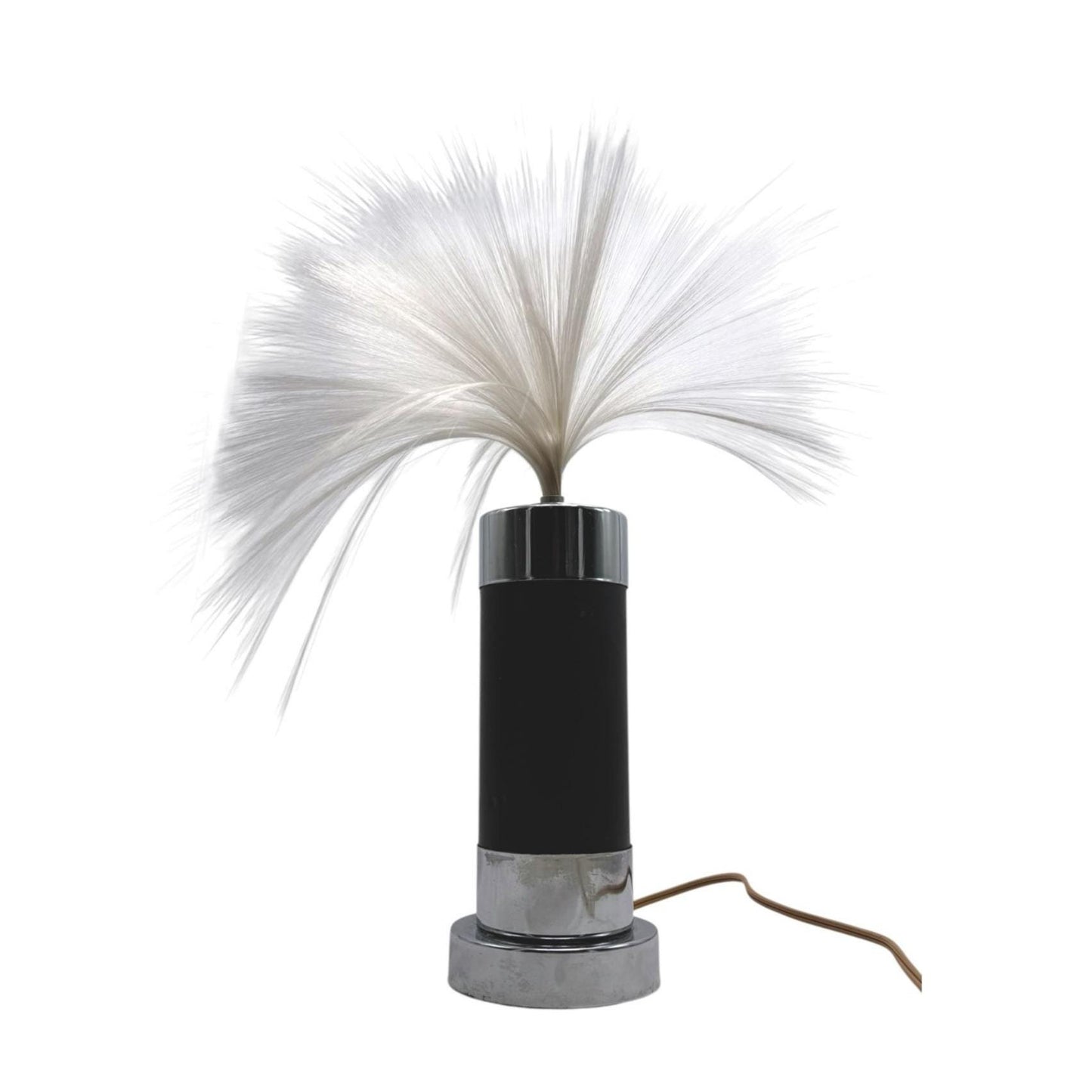 Vintage Fantasia Rotating Fiber Optic Table Lamp With Chrome Base