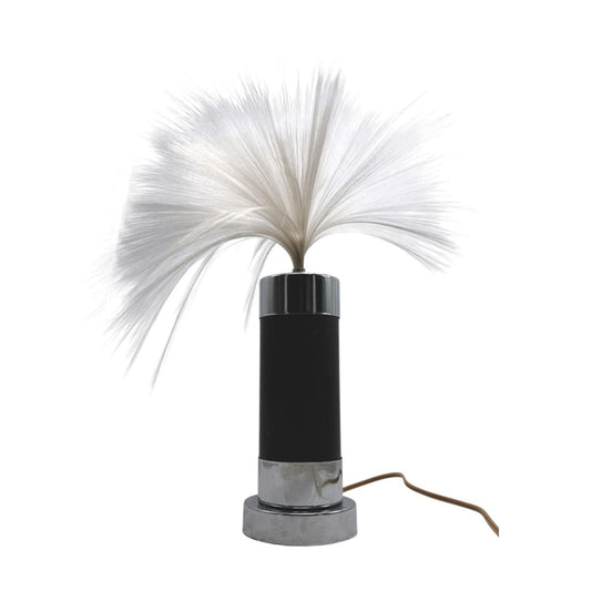 Vintage Fantasia Rotating Fiber Optic Table Lamp With Chrome Base