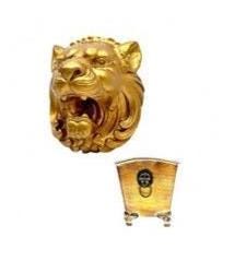Hollywood Regency Gold Lion Head Wall Sculpture and Planter Decorative Accents