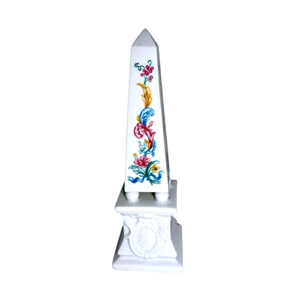 Palais De Versailles Elizabeth Arden Porcelain Obelisk With Floral Motif