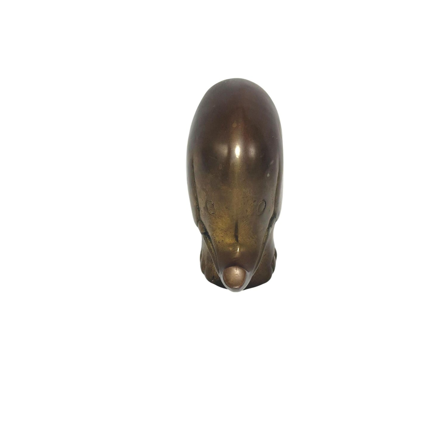 Vintage Solid Brass Elephant Figurine Bookend Mid-Century Modern Design