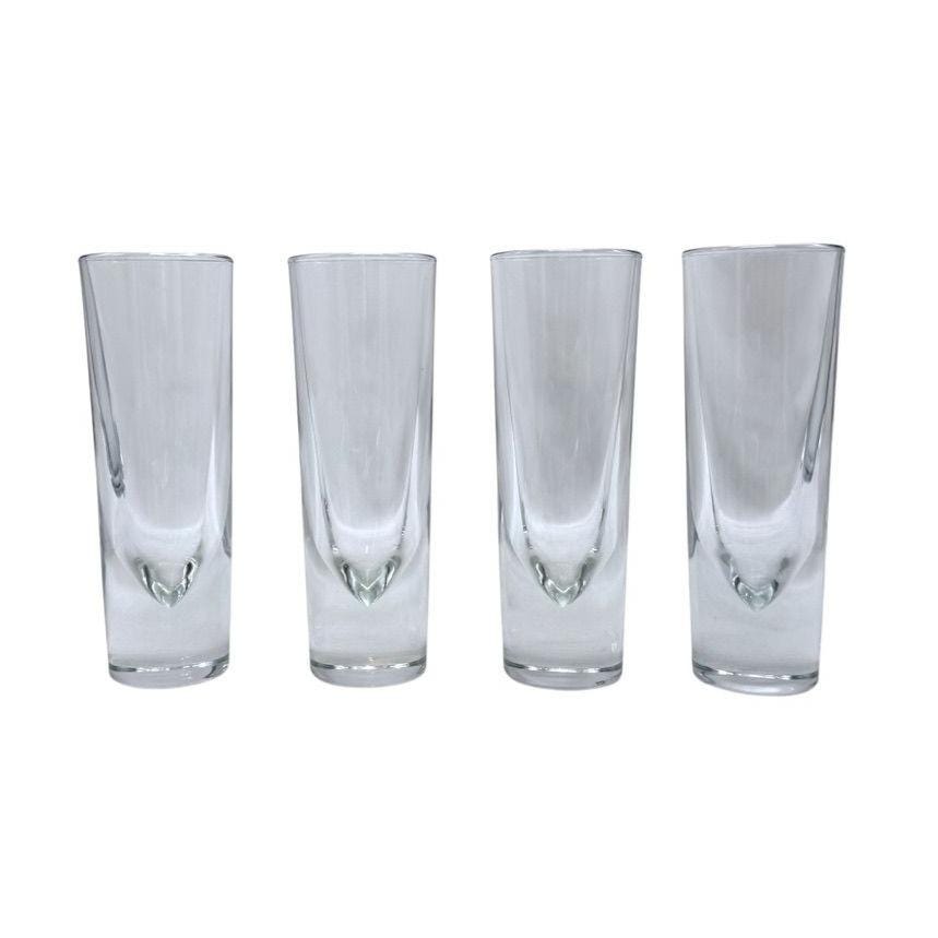 Carlo Moretti Italian Brunch Bullet Glasses Clear Crystal Design Set Of 4