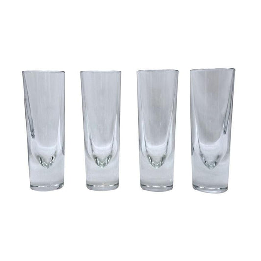 Carlo Moretti Italian Brunch Bullet Glasses Clear Crystal Design Set Of 4