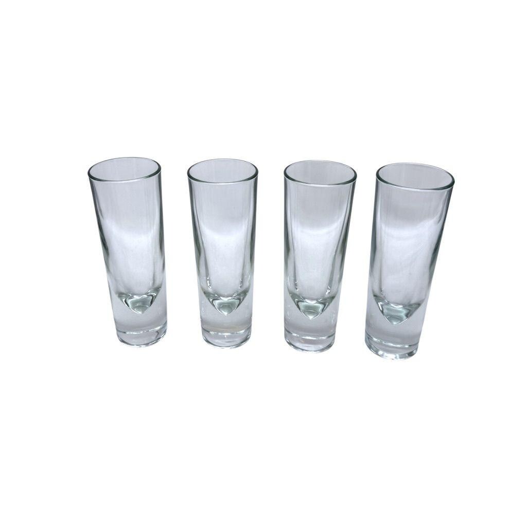 Carlo Moretti Italian Brunch Bullet Glasses Clear Crystal Design Set Of 4
