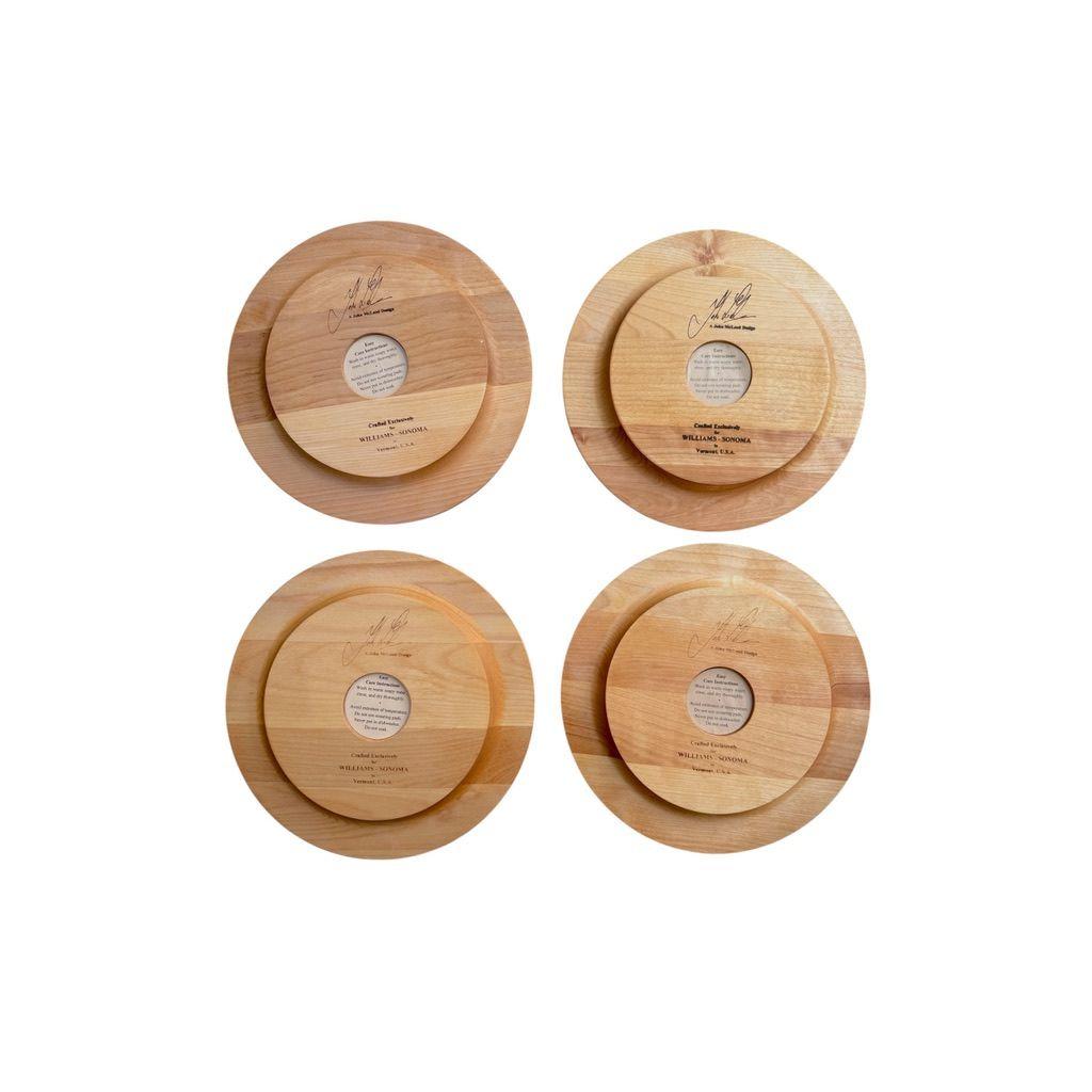 Williams-Sonoma John McLeod Vermont Cherry Wood Charger Plates Set Of 4