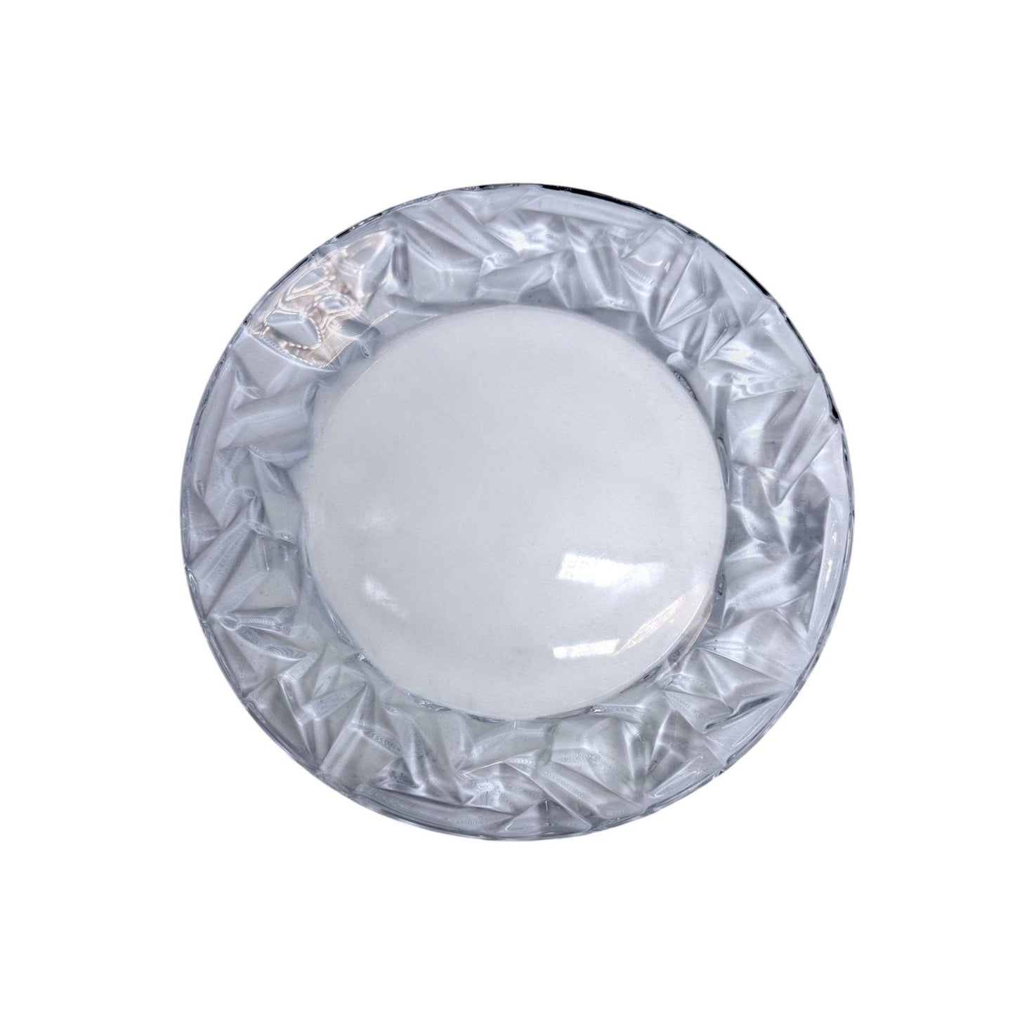 Tiffany & Co Rock Cut Crystal Plates Set Of 4 Elegant 8.5" "As Is"