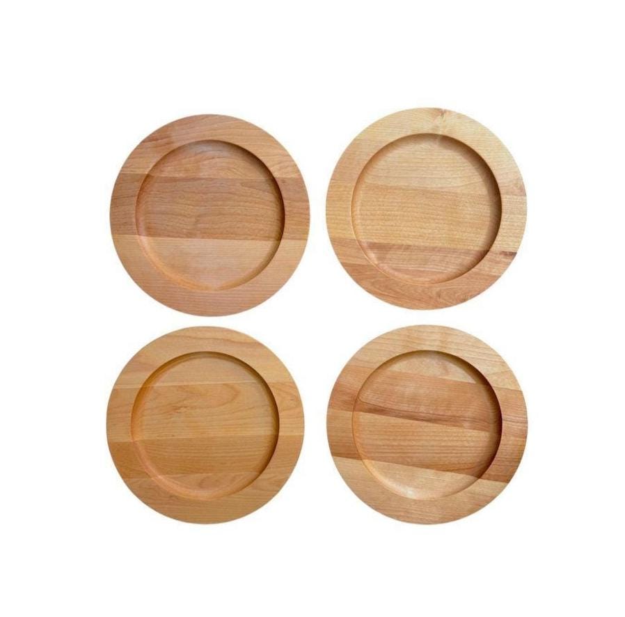 Williams-Sonoma John McLeod Vermont Cherry Wood Charger Plates Set Of 4