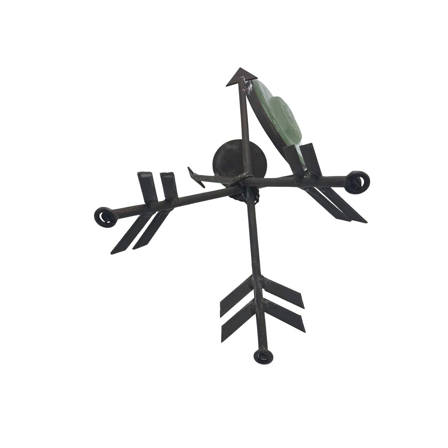 Kokopelli Southwestern Cast Iron Tripod Arrows Candle Holder Etched Glass Tile