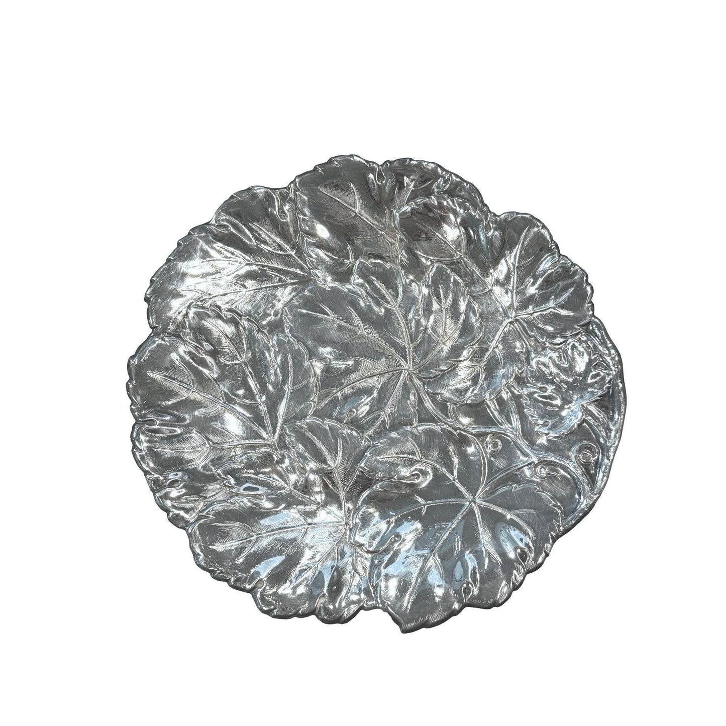 Gorham Silver-Plated Leaf Embossed Dish 10.5" Decorative Plate