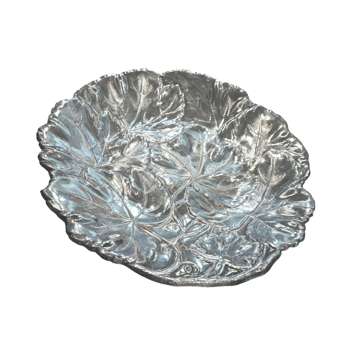 Gorham Silver-Plated Leaf Embossed Dish 10.5" Decorative Plate