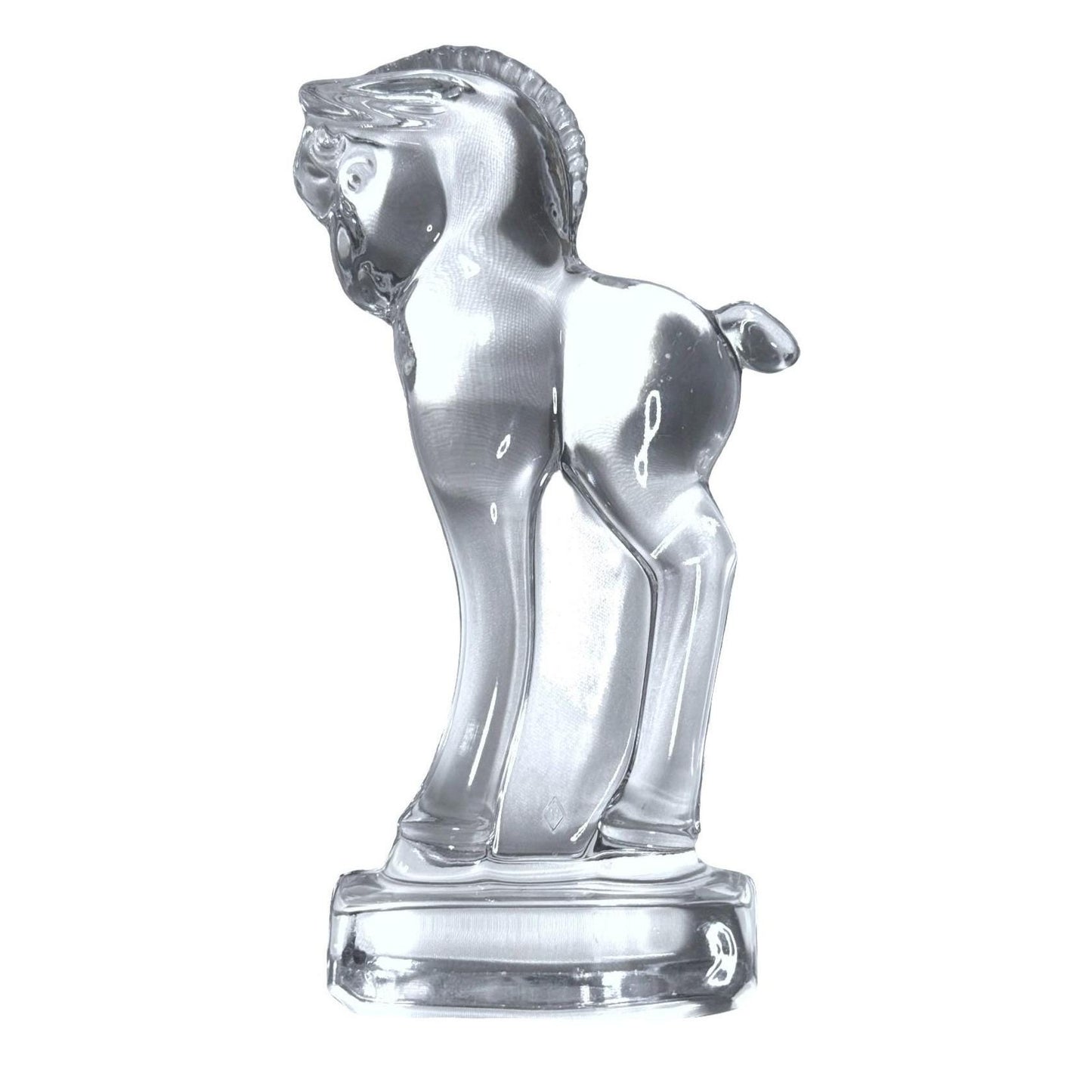 Heisey Standing Colt Figurine - Elegant Clear Glass Trojan Horse