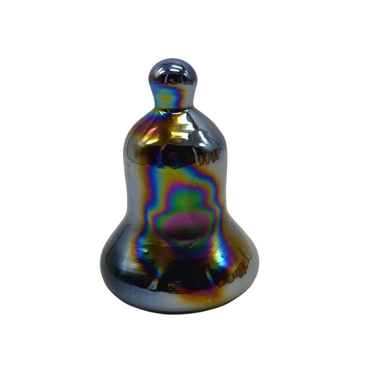 Vintage Iridescent Glass Bell Shaped Paperweight