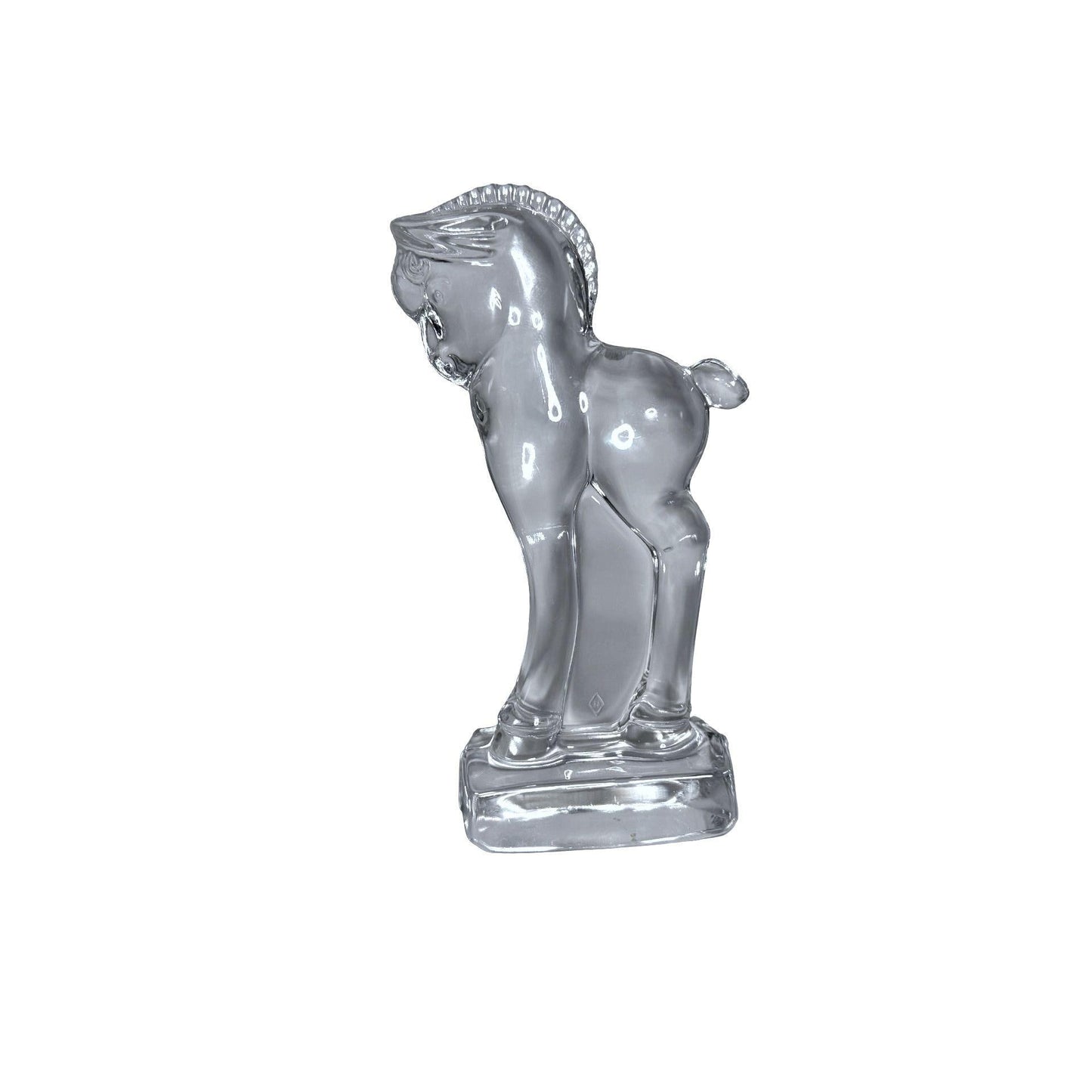 Heisey Standing Colt Figurine - Elegant Clear Glass Trojan Horse