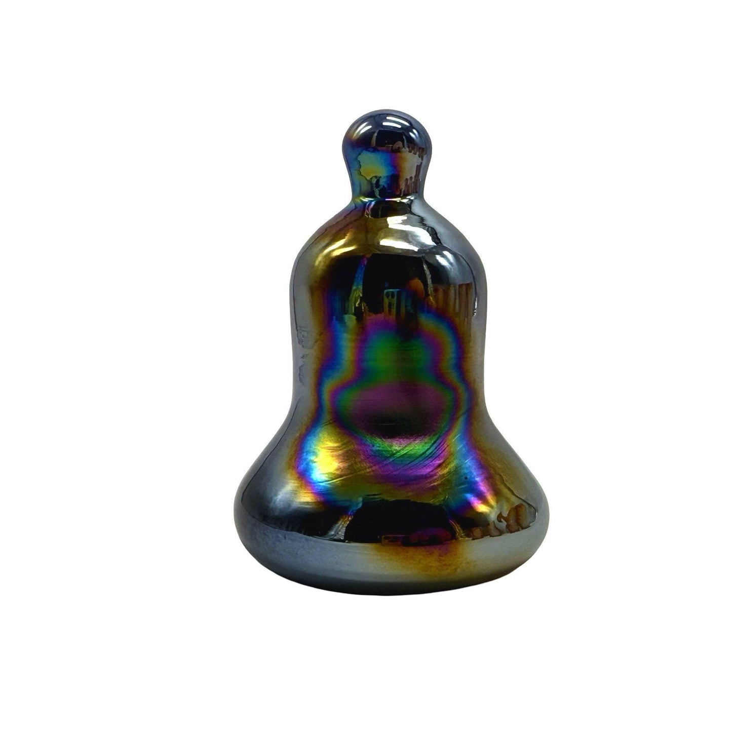 Vintage Iridescent Glass Bell Shaped Paperweight