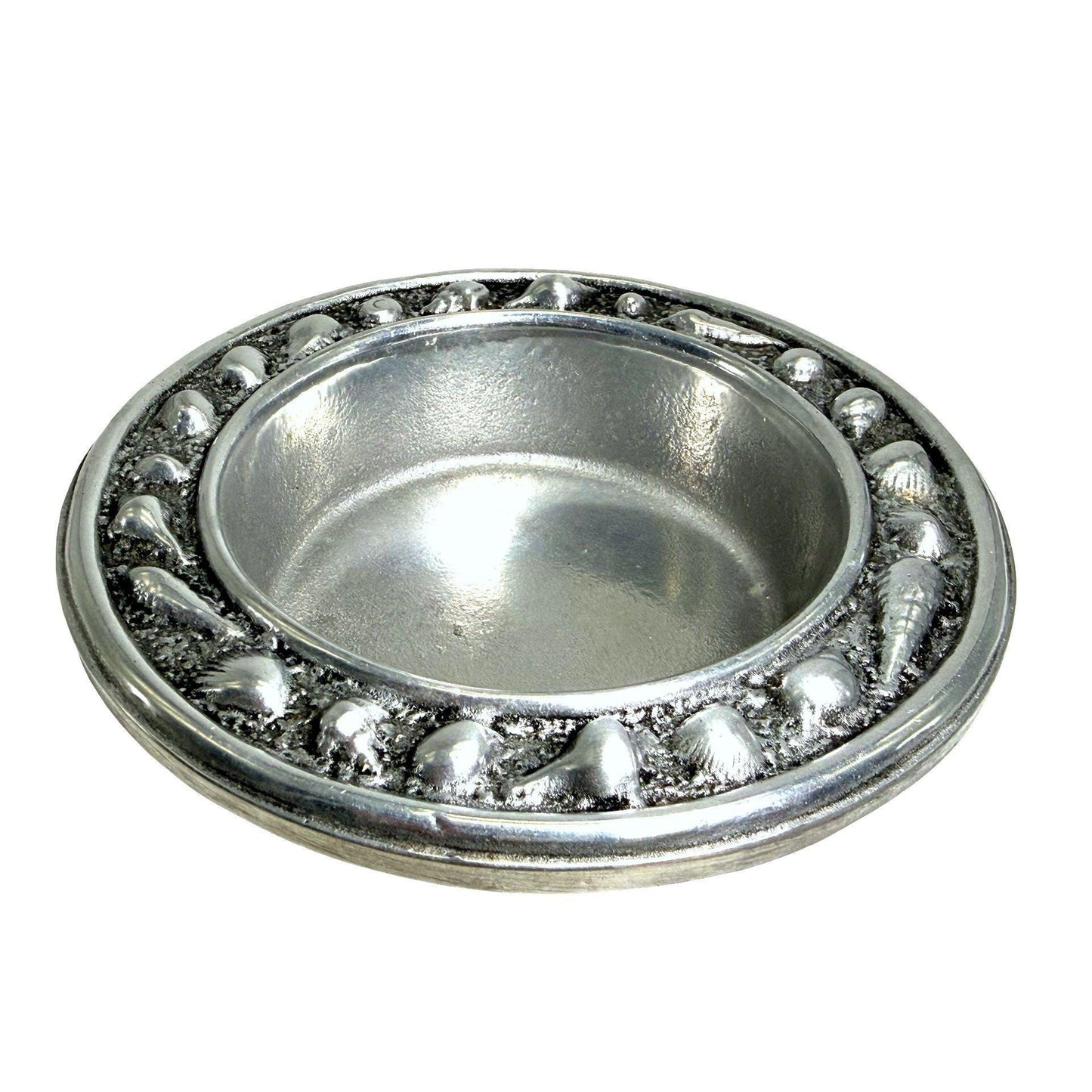 Wilton Armetale Shell Motif Aluminum Wine Bottle Coaster/Bowl USA Made