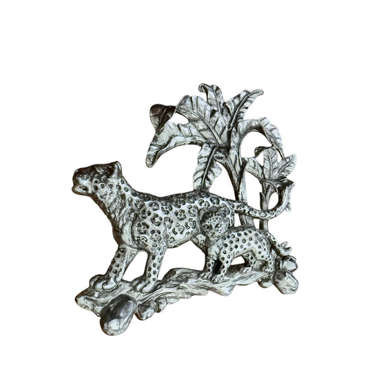 Arthur Court Vintage Aluminum Rare Leopard Jungle Figurine Decorative Sculpture