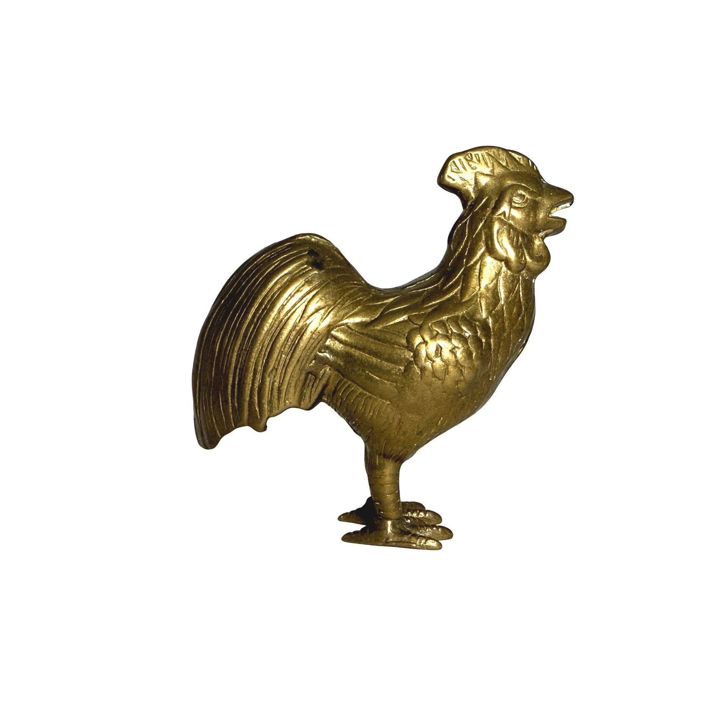 Vintage Brass Rooster Figurine 6" Tall