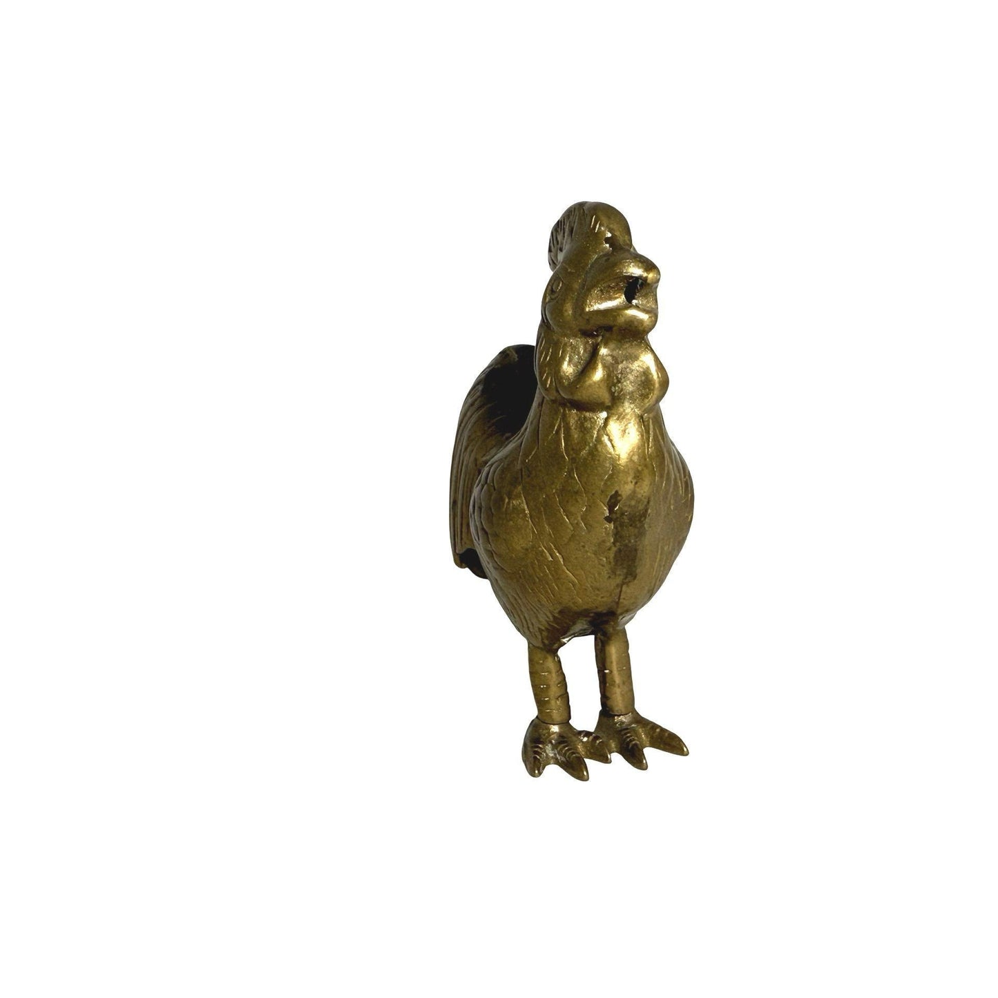 Vintage Brass Rooster Figurine 6" Tall