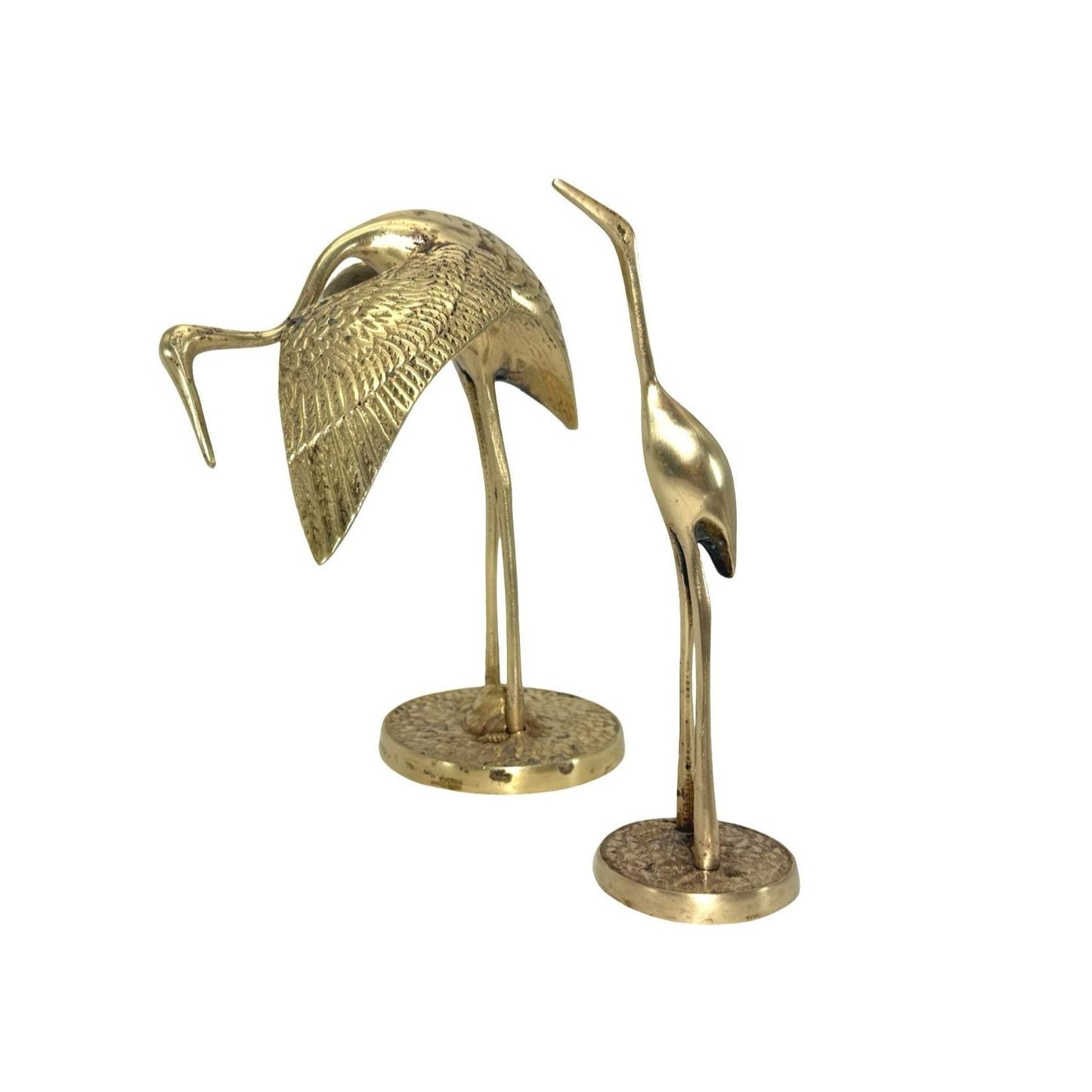 Vintage Brass Heron, Crane, Bird Figurine Set of 2