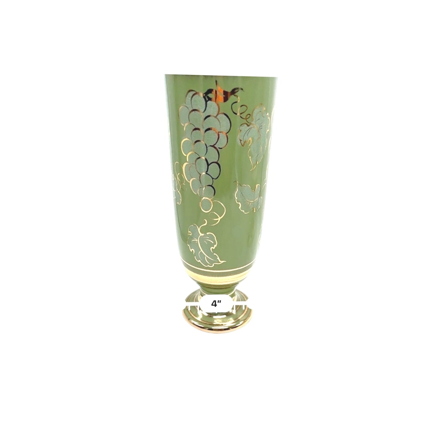 Vintage Green & Gold Apothecary/Urn Grape Motif By Vee Jackson San Gabriel California