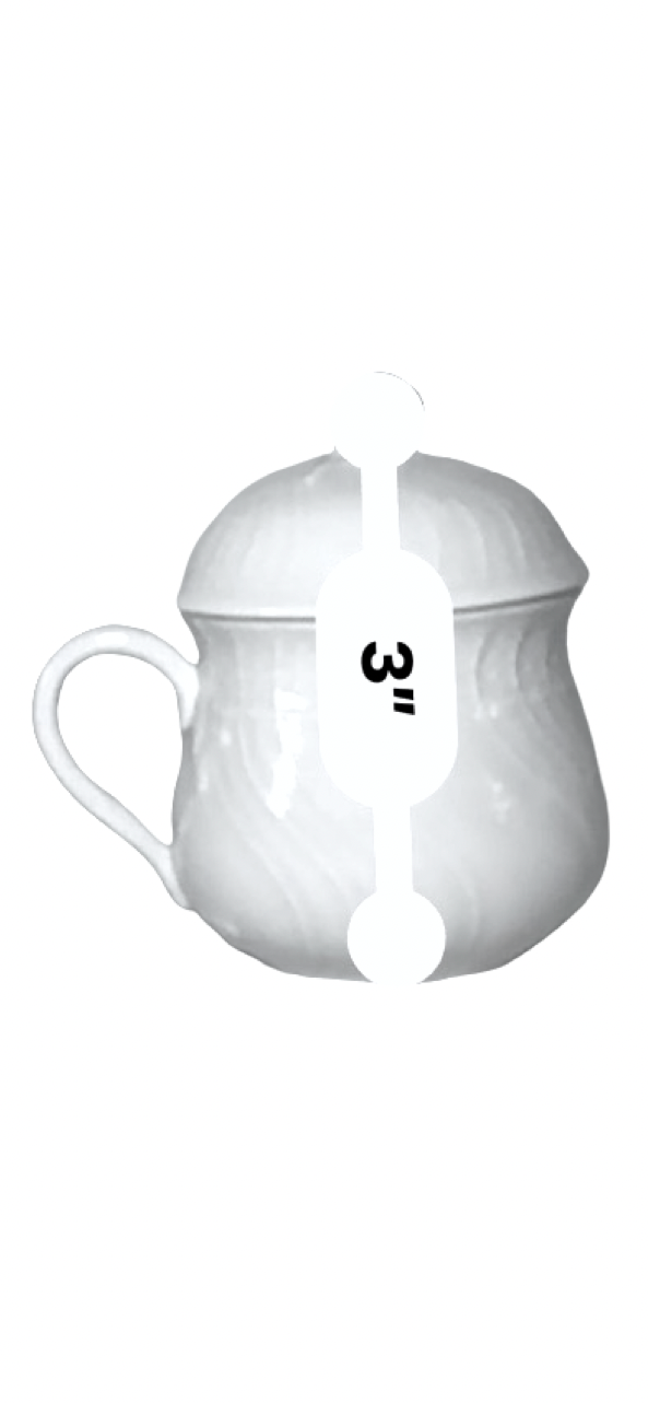 Approximate cup height shown as three inches