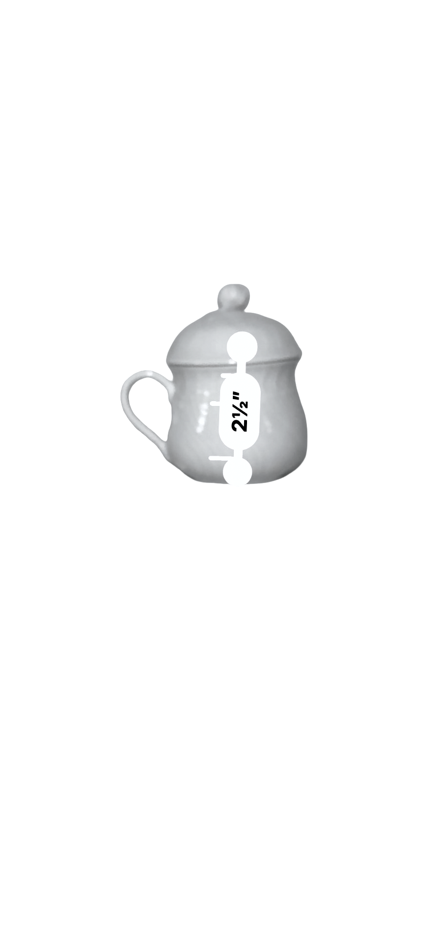 Approximate cup height with lid shown as two and three quarter inches