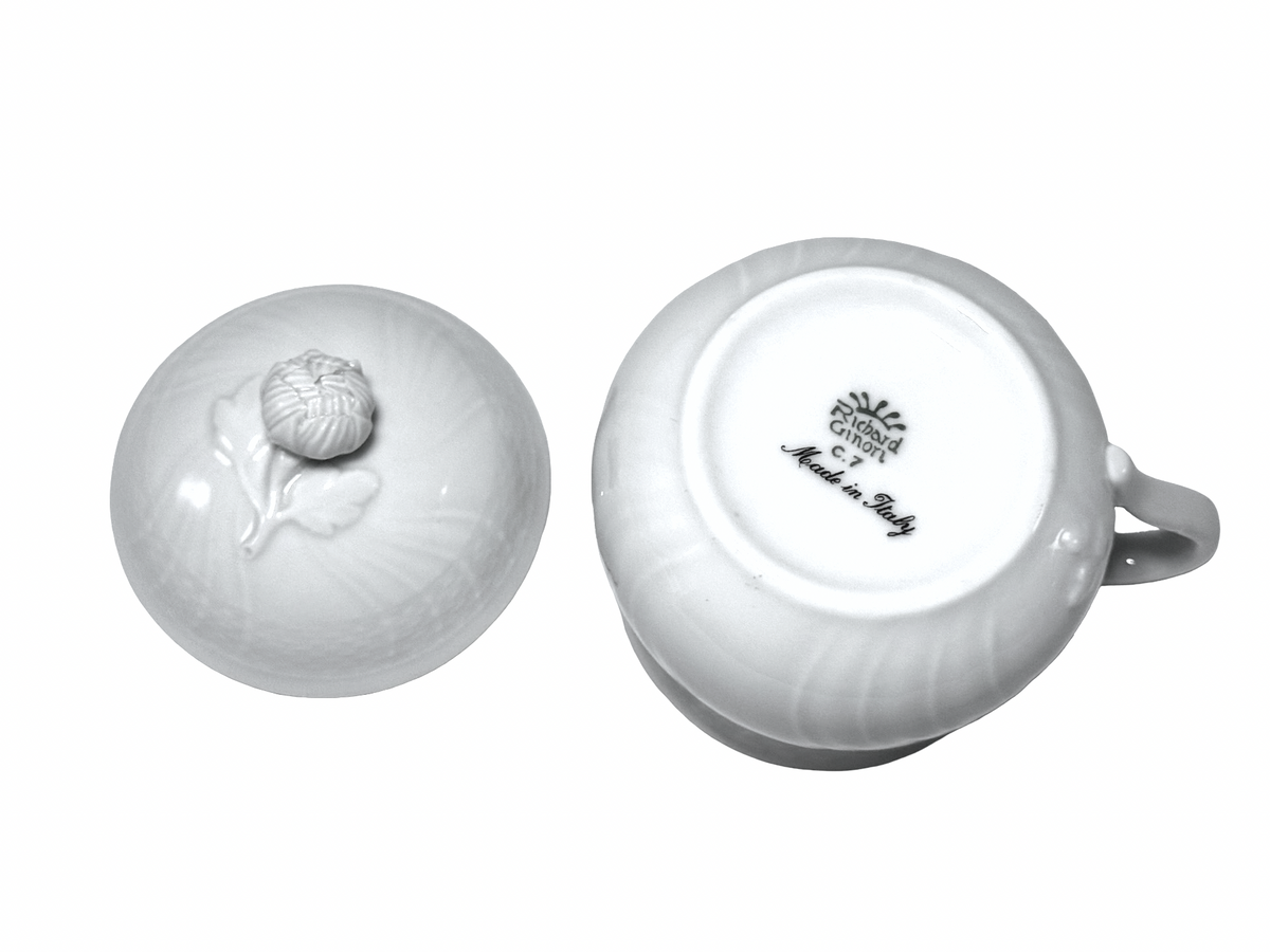 Richard Ginori Italy maker mark and molded lid finial detail