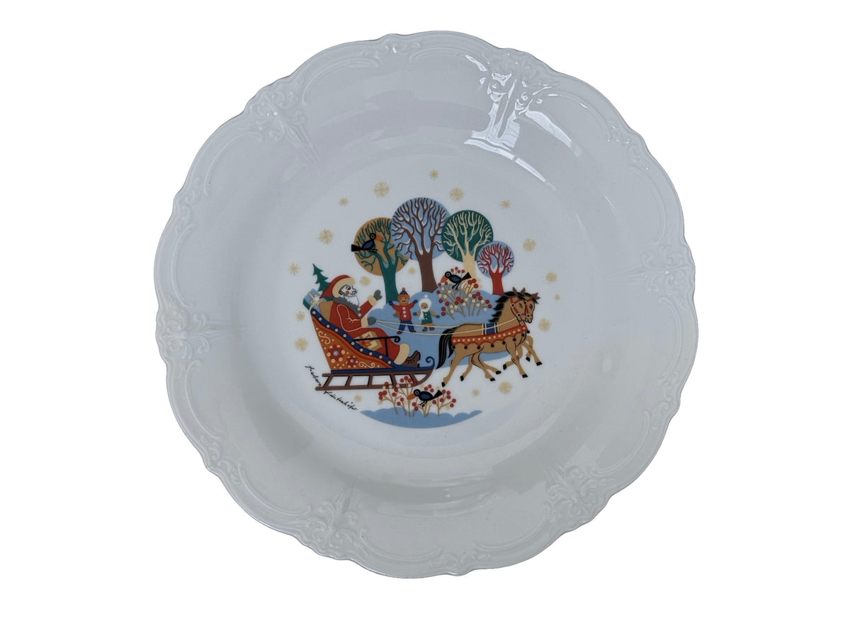 Tirschenreuth Baronesse Santa sleigh Christmas dinner plate