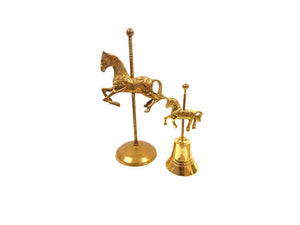 Set of 2 Brass Carousel Horses