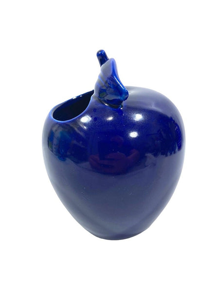 Vintage Red Wing Pottery - Blue Apple Shaped Planter