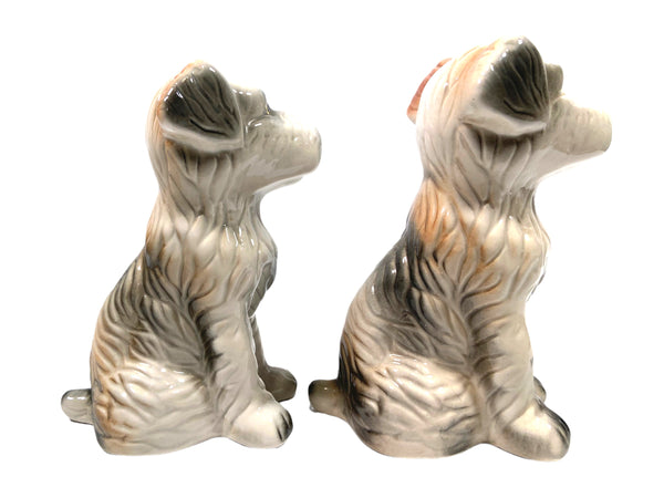 Vintage Terrier Glaze Ceramic Dog- Set of 2