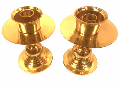 Set of Two Brass Candle Holders