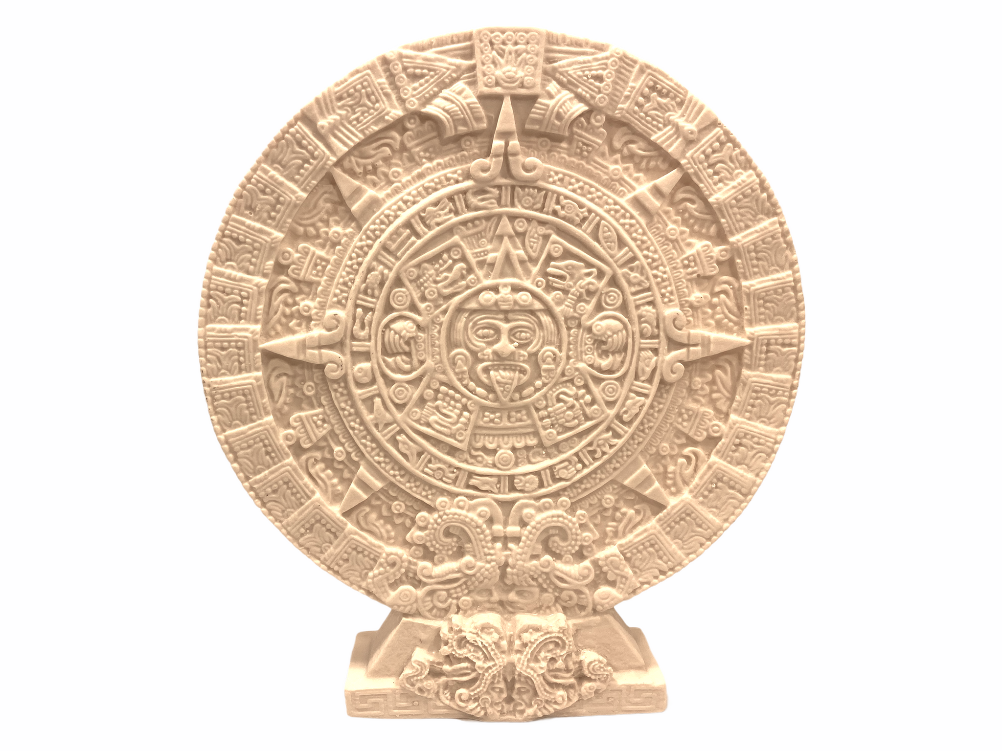 Vintage Aztec Sun Calendar Medallion Sculpture