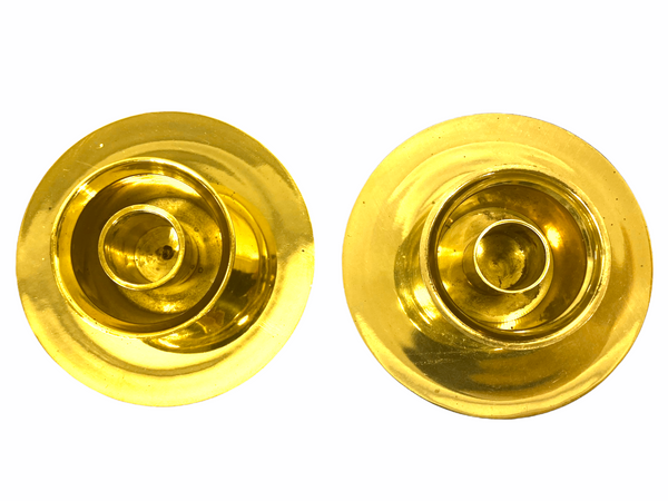 Set of Two Brass Candle Holders