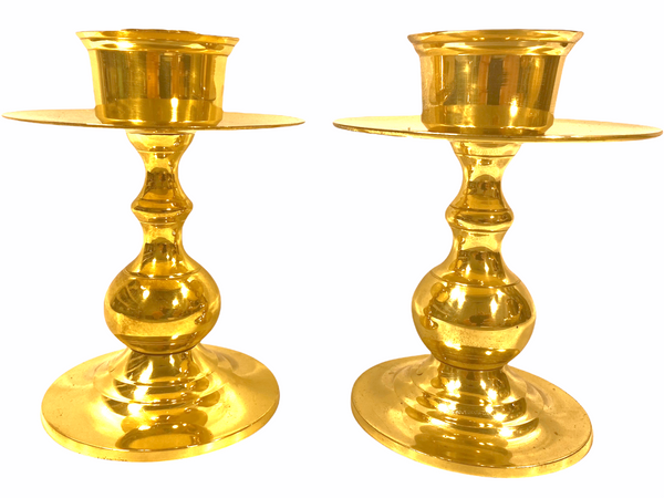 Set of Two Brass Candle Holders
